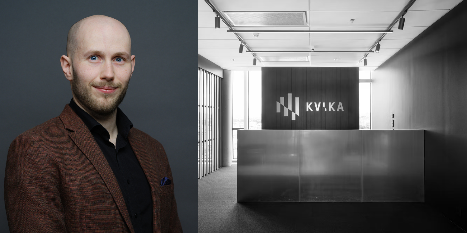 Birkir Svan, mannauðssérfræðingur hjá Kviku, og skrifstofa Kviku banka