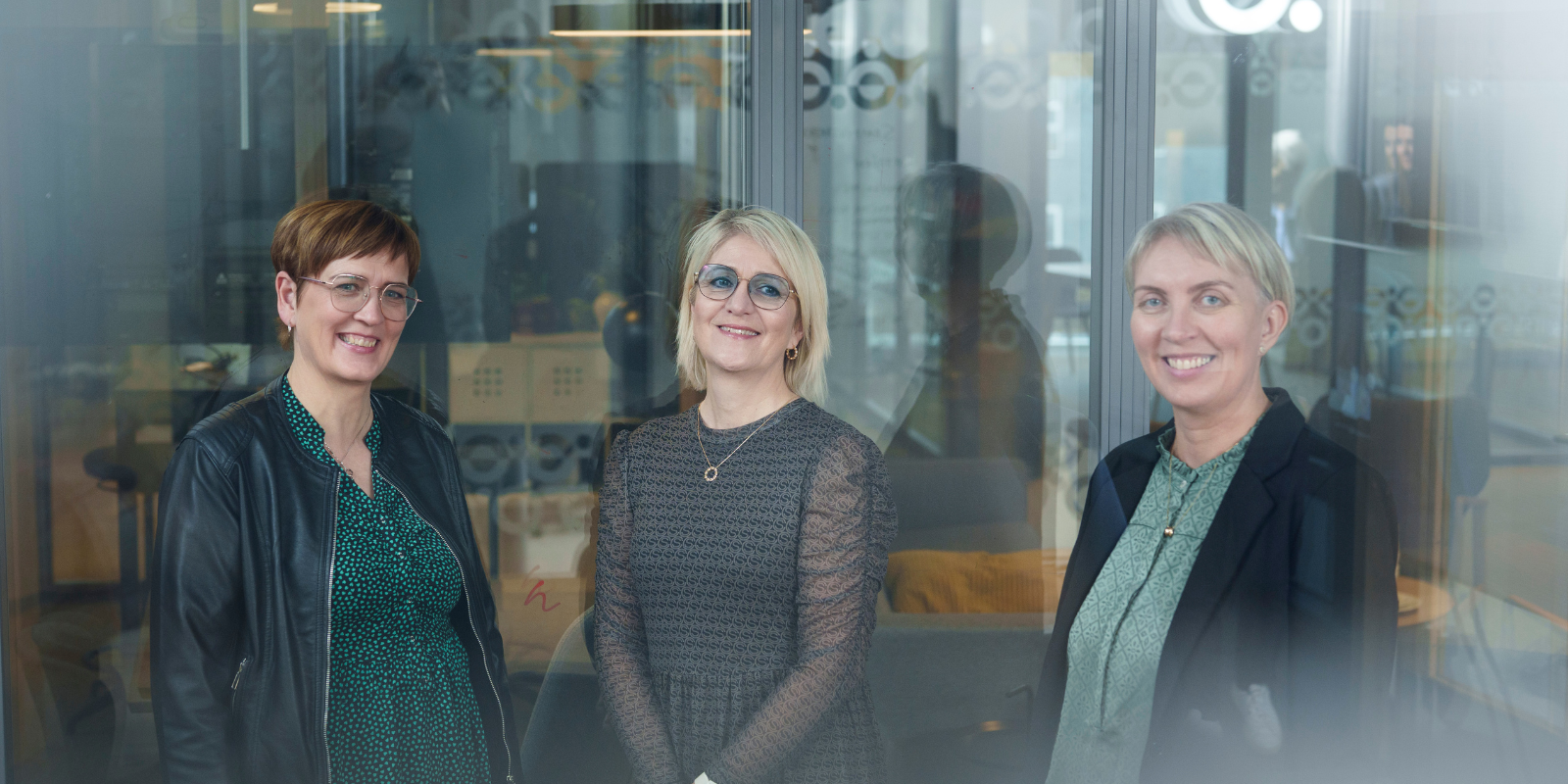 Jóhanna Bára, Þorgerður og Sara Hlín, starfsfólk Corus