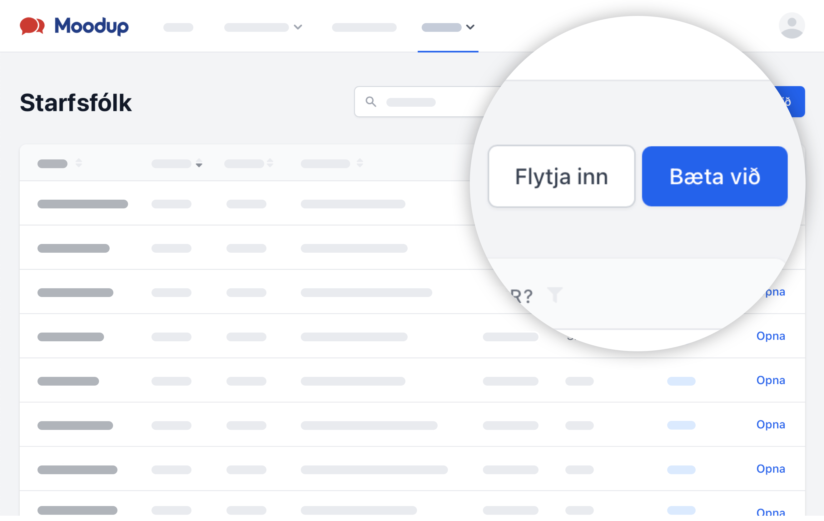 Þú skráir starfsfólkið